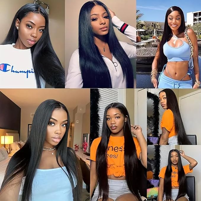 Straight Bundles Human Hair Bundles 16 Inch 1 Bundles 12A Brazilian Unprocessed Virgin Human Hair Wet and Wavy Double Weft Straight Human Hair Bundles Natural Color