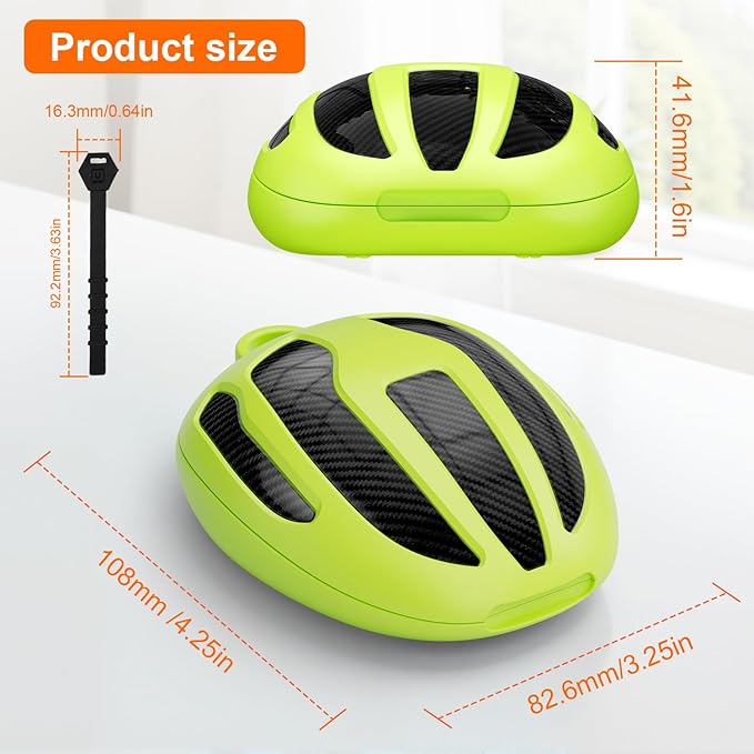 BVN Mouthguard Case Sports, Adult & Youth Sizes Universal Storage for Mouthguard, with Silicone Lanyard, Green+Carbon Fiber Coating.