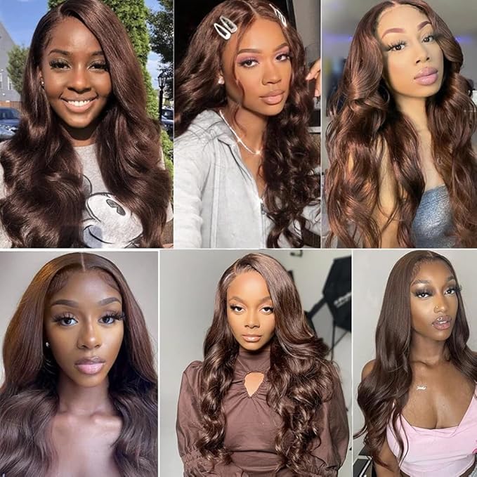 #4 Bundles Dark Brown Human Hair Bundles Brown Body Wave Bundle 20 inch Color 4 Human Hair Bundle