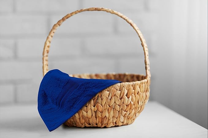 Premium Hand Towels Pack of 6 (16" x 30”) 100% Combed Ring Spun Cotton | Highly Absorbent Hand Towels Set | Ultra Soft for Home, Gym & Spa (Royal Blue)