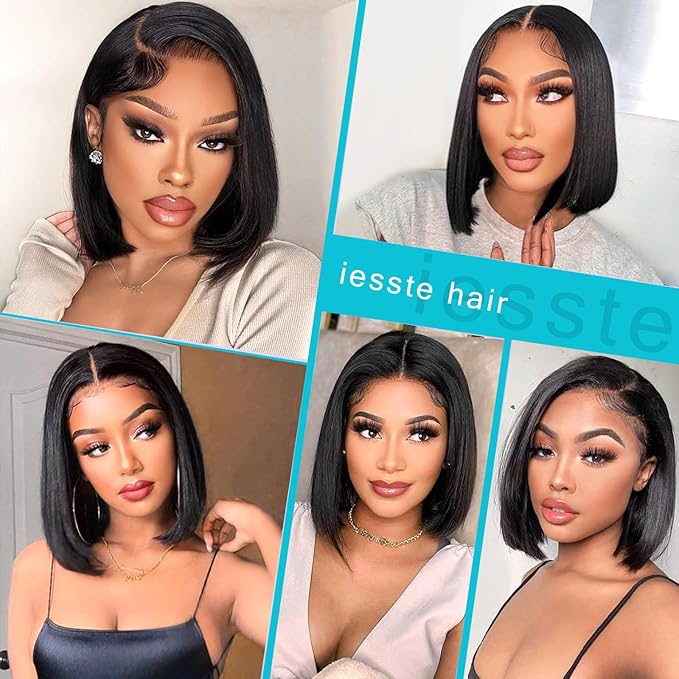13x4 HD Lace Front Wigs Human Hair Pre Plucked Bob Wig Human Hair 200 Density Short Bob Wigs Human Hair Straight Lace Frontal Wig Pre Plucked 16Inch