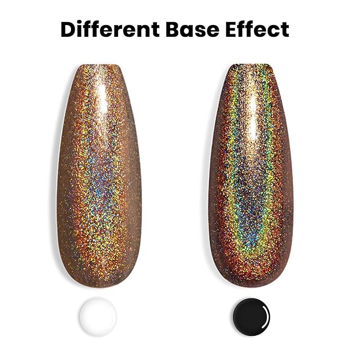 RARJSM Holographic Nail Polish Caramel Brown Gel Polish Mermaid Unicorn Effect Soak Off Nail Gel Curing Required Nail Art Home GelManicure