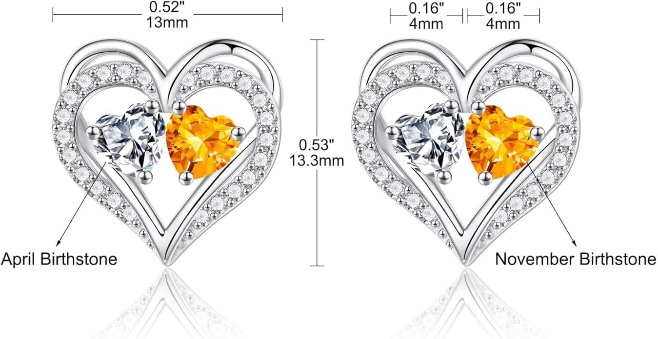 Iefil Christmas Gifts for Women Wife - 925 Sterling Silver Birthstone Earrings, Anniversary Birthday Gifts for Women Wife Girlfriend Mom