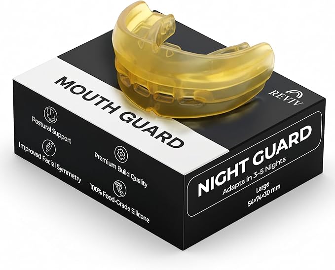 Reviv R1 Mouth Guard for Grinding Teeth at Night | Food-Grade Silicone Night Guard (Large Yellow)