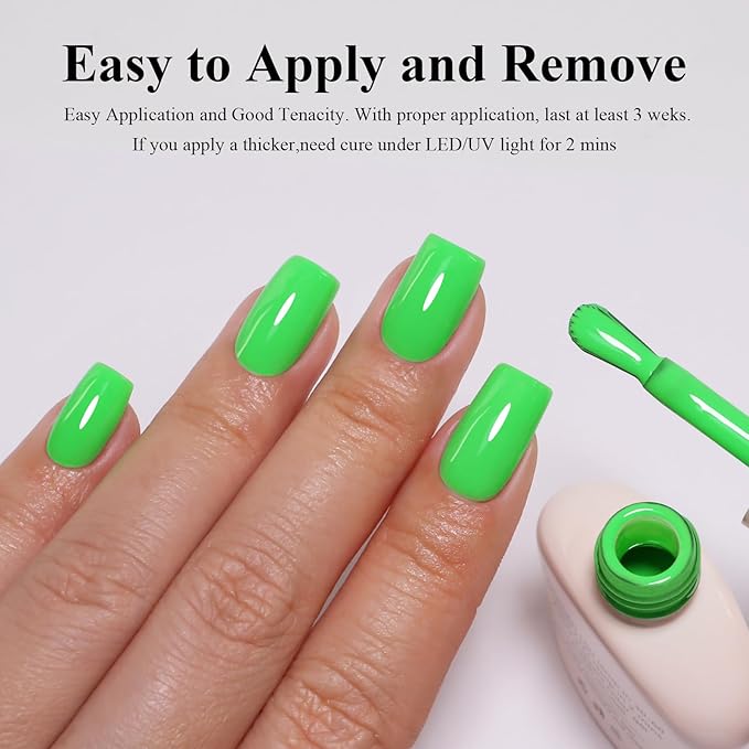 Imtiti Gel Nail Polish, 1Pcs Green Soak Off UV LED Gel Polish, Long Lasting, Nail Art Manicure Salon DIY at Home for Spring and Summer (0.34 Fl Oz-967)