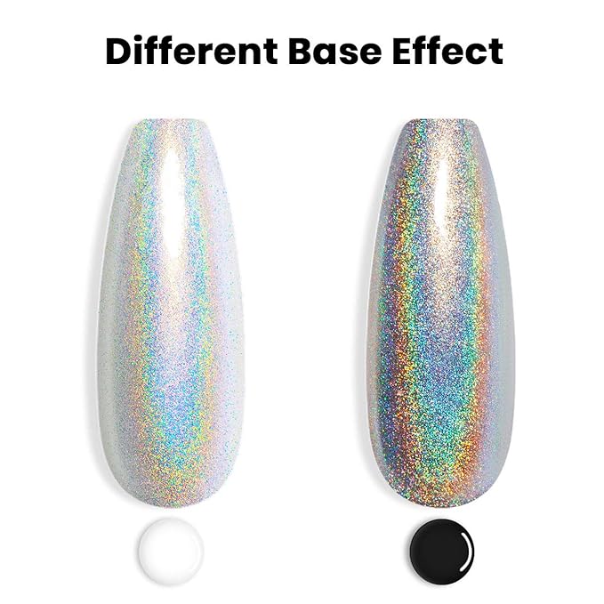RARJSM Holographic Nail Polish Set Silver Glitter 1PCS 7.5ML Metallic Gel Polish UV/LED Lamp Curved for Salon Nail Art Gift