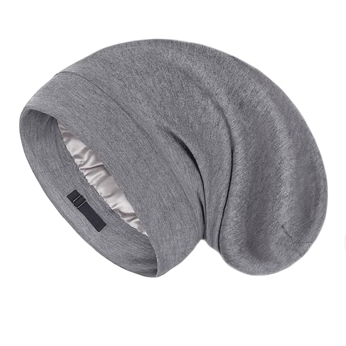 OLESILK Silk Bonnet for Long Hair: 100% Mulberry Silk for Sleeping Women&Men, Extra Large Loc Cap for Braids, Adjustable
