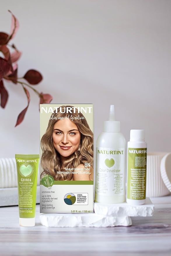 Naturtint 8N Wheat Germ Blonde Permanent Hair Color (Pack of 6), Ammonia Free, Vegan, Cruelty Free, up to 100% Gray Coverage, Long Lasting Results (Packaging may vary)
