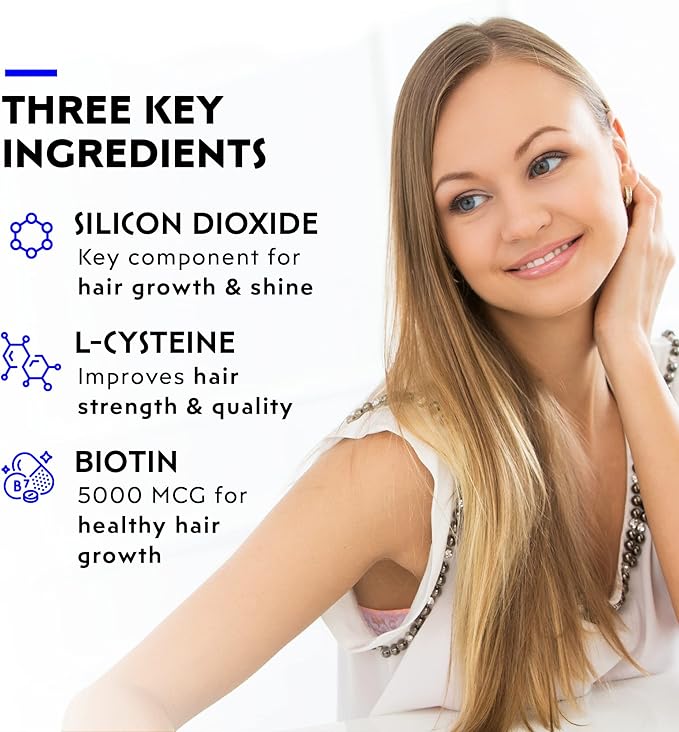 Elon Matrix 5000 - Biotin 5000mcg Vitamins for Hair Growth w/Extended Release - Promotes Healthy & Strong Hair - Pack of 3 (180 Day Supply)