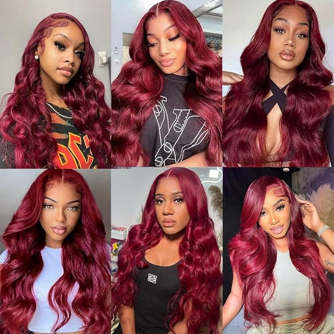 Dark Burgundy Bundles 99J Burgundy Body Wave Bundles 30 32 34 Inch 150g Brazilian Unprocessed Virgin Hair Red Bundles Human Hair Extensions