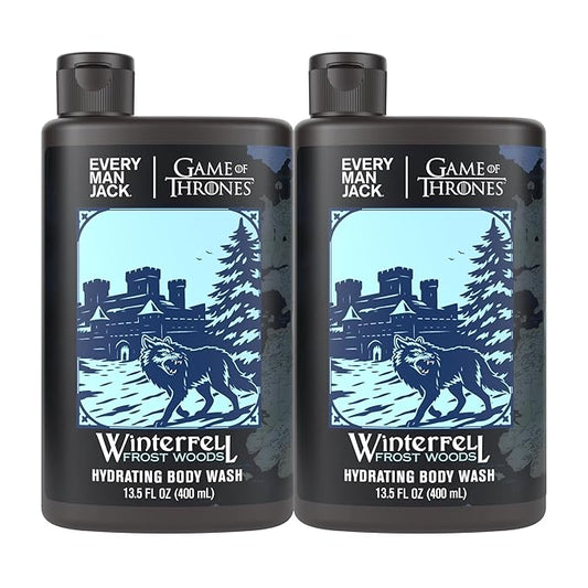Every Man Jack Game of Thrones Collectors Body Wash - Winterfell - Frost Woods Scent - 13.5 oz (Pack of 2)