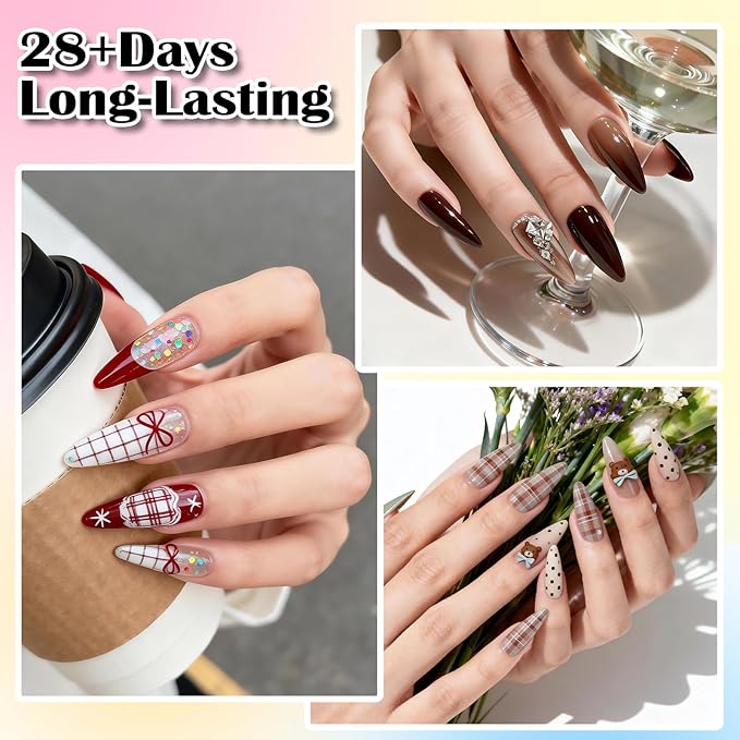 PEACECOLOR 60PCs Gel Nail Polish Set 55 Colors Gel Polish Kit with Glossy/Matte/Glitter 5Pcs Top Coat & Base Coat Soak Off U V Lamp Glitter Pink White All Seasons Nail Kit Gifts for Women