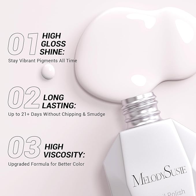 MelodySusie Thick White Gel Nail Polish,0.5fl oz Milky Pink Nails Soak Off UV LED Milky White Gel Polish Gift for Women Nail Art Manicure Salon DIY Nail Design Decoration at Home-572