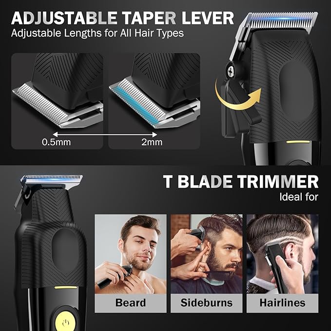 Ufree Hair Clippers for Men Professional, Cordless Barber Clippers and Trimmers Set, Hair Cutting Kit with Storage Stand, Electric Shaver, Gifts for Men
