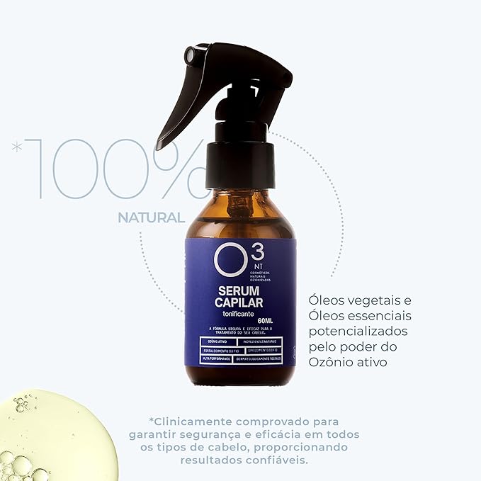 Toning Hair Serum - Active Ozone & Natural Ingredients - Shedding Reduction - Dermatologically Tested - 2.03 Fl Oz