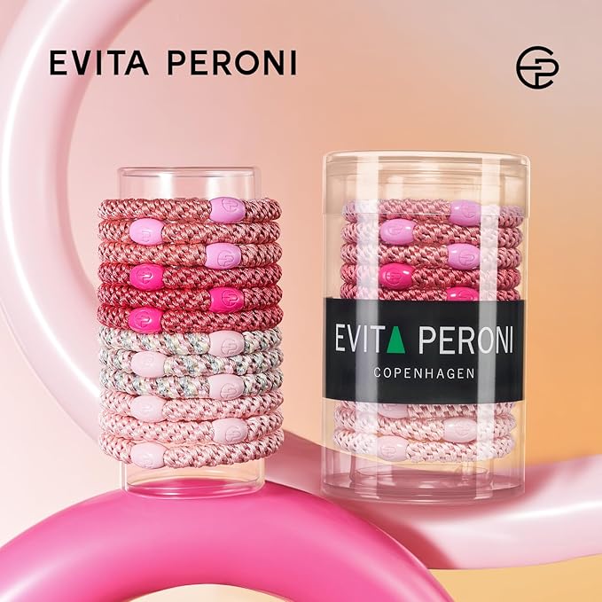EVITA PERONI 12 Pcs Hair Ties, High Elastic Ponytail Holders, Hair Ties No Damage for Thick Curly Hair Women Men (Berry Coulis)