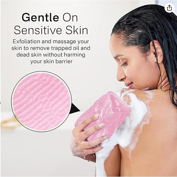Yiclick Exfoliating Washcloth Towel【3 Pack】- Exfoliating Body Scrubber Exfoliator, Back Scrubber for Shower Bath, Exfoliate Rags Wash Cloths, Loofah Lufa Sponge, Body Scrub & Exfoliation Women Men