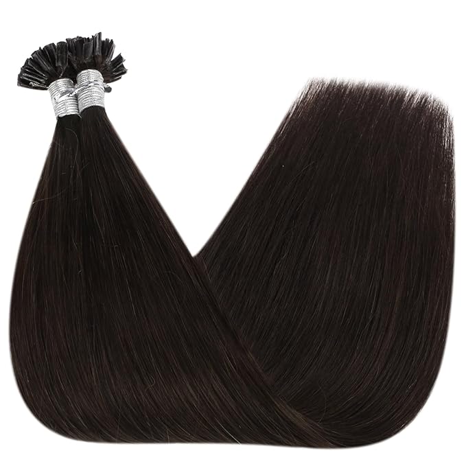 Full Shine U Tip Hair Extensions Human Hair Color 2 Dark Brown 14 Inch 40 Grams K Tip Hair Extensions Real Human Hair Fusion Extensions Straight Remy Hair