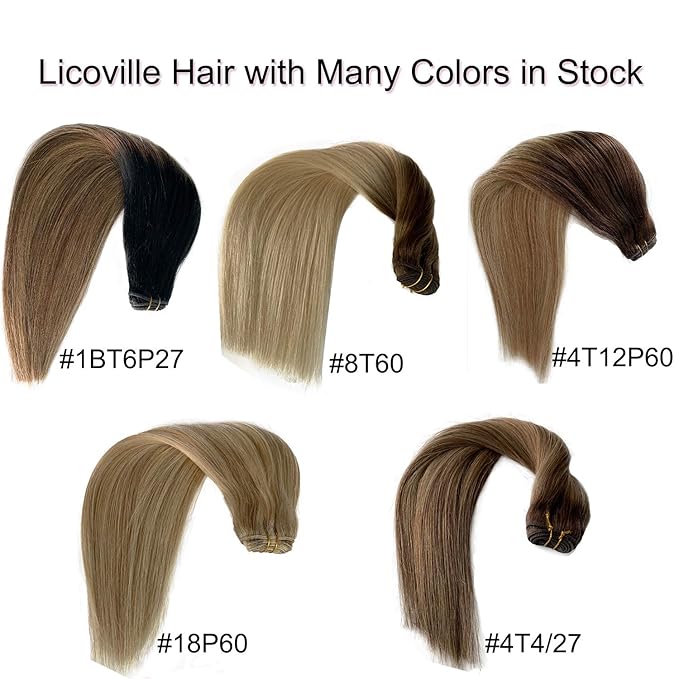 Sew in Hair Extensions Real Human Hair Wefts 22 Inch Hand Tied Weft Hair Extensions Beige Blonde and Platinum Highlights Weave Sew in Human Hair Bundles Double Weft 120grams