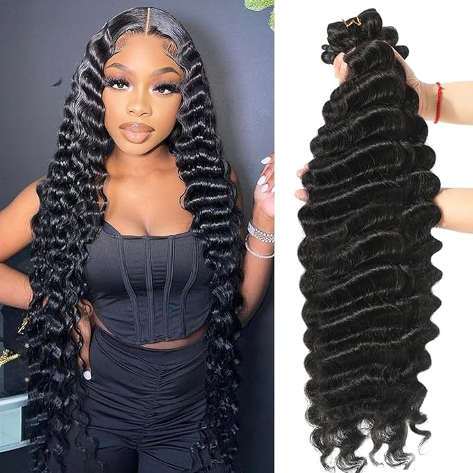 Loose Deep Wave Bundles Brazilian Human Hair Bundles 24 26 28 Inches Brazilian Natural Color Unprocessed Hair Bundles Extensions Double Weft Brazilian Virgin Remy Black Hair Bundles