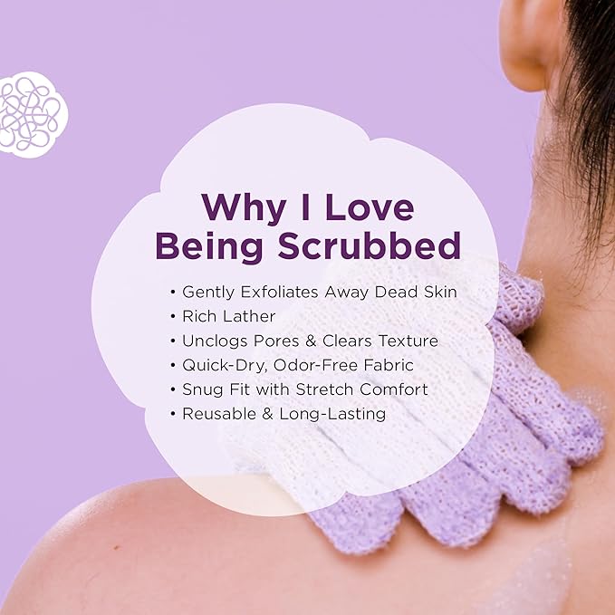 Love Being Scrubbed Exfoliating Flexi Cloths, Stretchy Exfoliating Washcloths for Bath & Shower, Back Scrubber for Smooth Skin, Body Scrubber for Men & Women (2 Count, Assorted Colors)