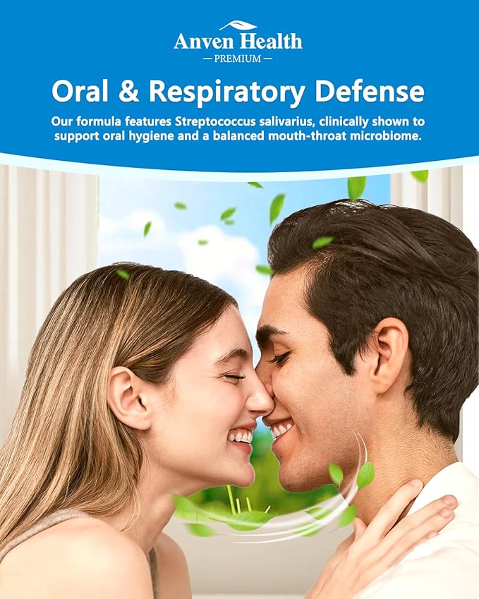 Oral Probiotics Lozenges for Mouth Bad Breath & Gum Repair - 6 Strains with Prebiotic, Zinc & Ca for Dry Mouth Relief, Enamel Shield, Mint Flavor with Xylitol - 90 Lozenges, Sugar-free