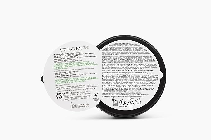Natura Ekos Patauá Strengthening Anti-Breakage Hair Mask - For Weakened, Brittle, Damaged and Dry Hair - Vegan, Not Tested On Animals