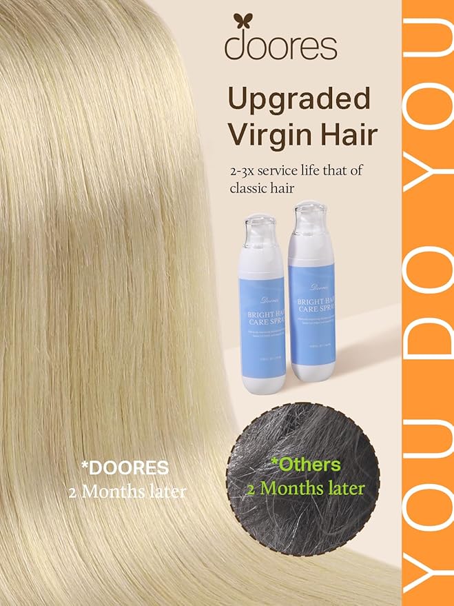 DOORES Tape in Balayage Light Ash Brown to Ash Blonde 20 Inch 10pcs 30g Human Hair Extensions Real Human Hair Straight Skin Weft