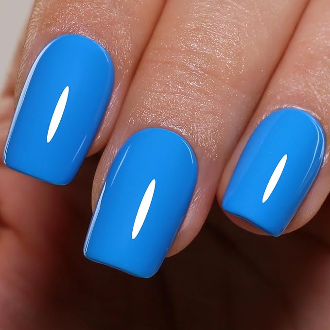 Imtiti Bright Blue Gel Nail Polish, 1Pcs Blue Soak Off UV LED Gel Polish, Long Lasting, Nail Art Manicure Salon DIY at Home for Spring and Summer (0.34 Fl Oz-991)
