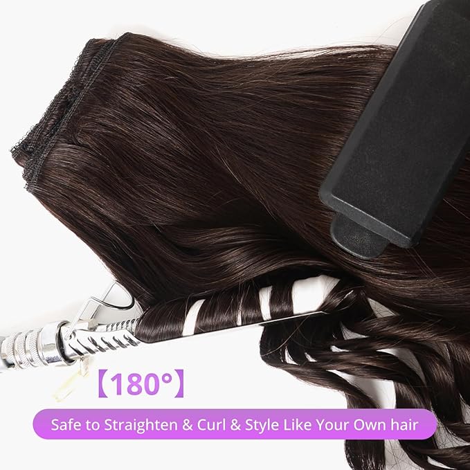 Clip in Hair Extensions Real Human Hair,100% Seamless Invisible Remy Human Hair Silky Straight,Clip Extensions for Women, 8pcs Per Set with Double Weft,2 Dark Brown,18inch 100g/3.5oz