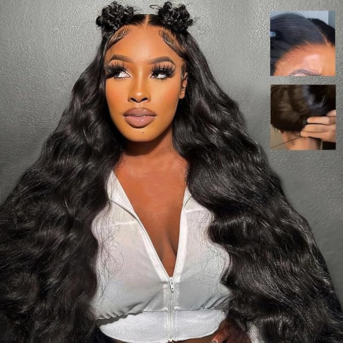 7x6 Body Wave Glueless Wigs Human Hair Pre Plucked Pre Cut 250% Density Drawstring Wig Human hair 7x6 HD Lace Front Wigs Human Hair for Black Women Pre Everything Ready to Go Wig 26inch