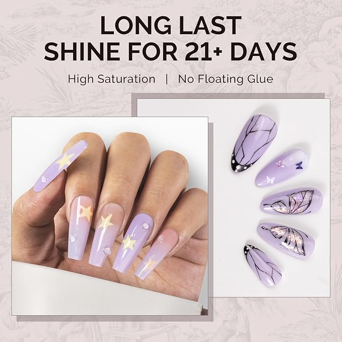 MelodySusie Pastel Purple Gel Nail Polish,0.5fl oz Nails Soak Off UV LED Light Purple Gel Polish Gift for Women Nail Art Manicure Salon DIY Nail Design Decoration at Home-1744