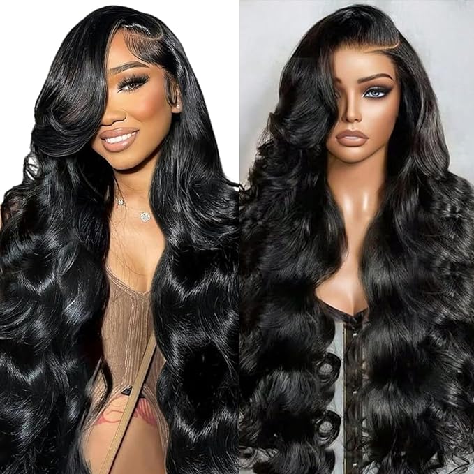 13x6 Lace Front Wigs Human Hair 200 Density Body Wave Lace Front Wigs Human Hair Pre Plucked 12A Glueless Wigs for Women HD Lace Frontal Wigs 22 Inch Natural Color