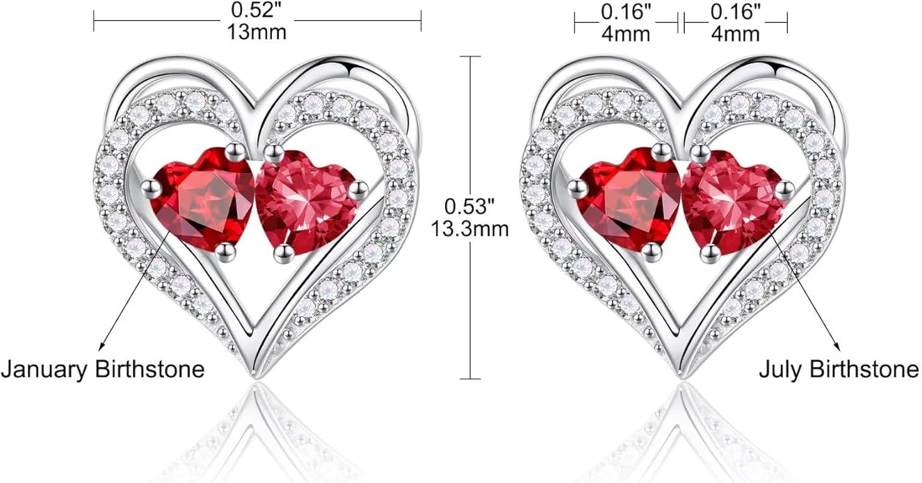 Iefil Christmas Gifts for Women Wife - 925 Sterling Silver Birthstone Earrings, Anniversary Birthday Gifts for Women Wife Girlfriend Mom