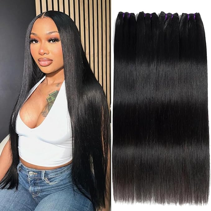 16A Straight Bundles Human Hair 16 18 20 22 Inch 100% Unprocessed Raw Vietnamese Human Hair Straight Weave 4 Bundles Remy Virgin Hair Deals Natural Black Color
