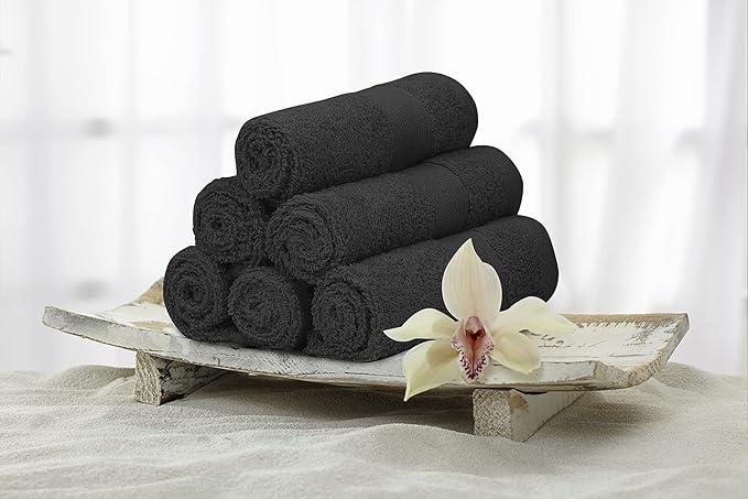 Premium Wash Cloths Pack of 12 (13" x 13") 100% Ring Spun Cotton | Luxury Washcloths | Ultra Soft Face Towels | Highly Absorbent Wash Cloths for face (Grey)