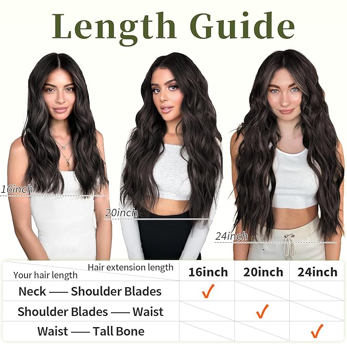 KooKaStyle Invisible Wire Hair Extensions with Transparent Headband Adjustable Size 4 Secure Clips Long Wavy Secret Wire Hairpiece 20 Inch for Women(Black with Blonde Highlights)