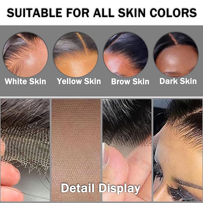 2x6 HD Lace Closure Body Wave Human Hair 0.095mm Ultra-Thin Invisible Lace Skinlike Transparent Frontal HD Swiss Closure Pre-Plucked Bleached Knots Brazilian Raw Huamn Hair(2x6 Natural Black 20 Inch)