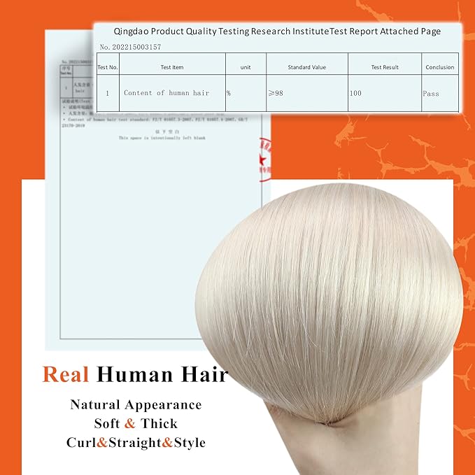 Full Shine Tape in Hair Extensions 20 Inch Color 1000 White Blonde Hair Extensions Real Human Hair Double Sided Tape ins Adhesive 20Pcs 50Grams Long Straight Natural