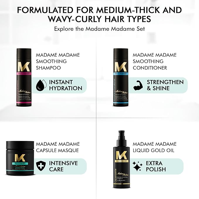 Mycro Keratin Intensive Hydration Hair Mask for Dry, Damaged Hair - Deep Conditioning for All Hair Types (8.45 Fl.oz)