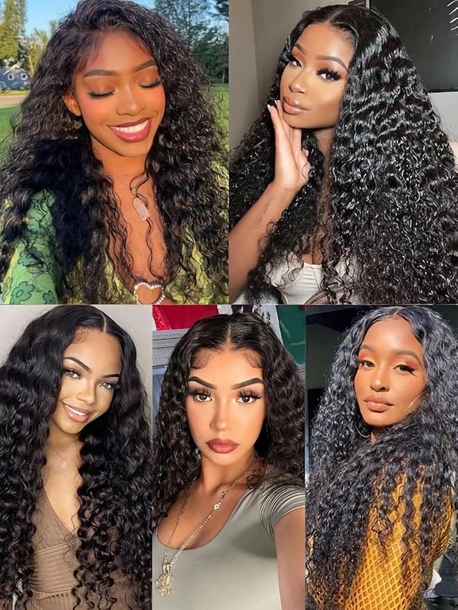 Julia Hair 12A Bye Bye Knots Glueless Wig Water Wave 7x5 Pre Cut HD Lace Closure Wigs Human Hair Wear and Go Pre Plucked for Beginners Wet Wavy Lace Front Wigs Brazilian Hair Natural 22 Inch