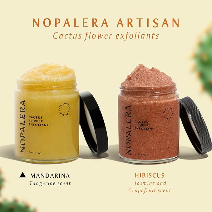 Nopalera Cactus Body Polish – Mandarina | 3-in-1 Clean Beauty Oil Cleanser, Exfoliant & Moisturizer | Brightening Body Scrub with Cactus Oil • Dermatologist-Tested • 8oz