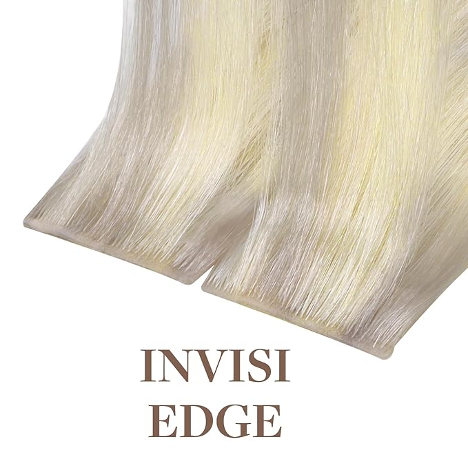 GOO GOO Invisi Edge Clip in Hair Extensions 22inch 150g 7Pcs Injected Seamless PU Clip in Hair Extensions, Virgin Real Human Hair, 17/22/60 Balayage Ash Blonde