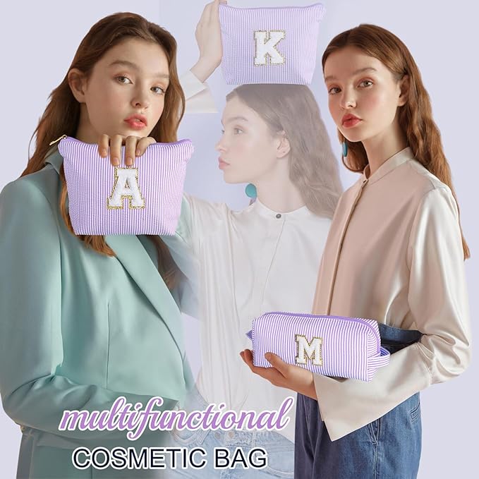 YOOLIFE Stocking Stuffers For Teen Girls Christmas Gifts For Teenage Girls Initial Makeup Bag | Cosmetic Travel Toiletry Bag | 9 10 11 12 13 14 15 Years Old | Teen Girl Gifts Trendy Stuff N