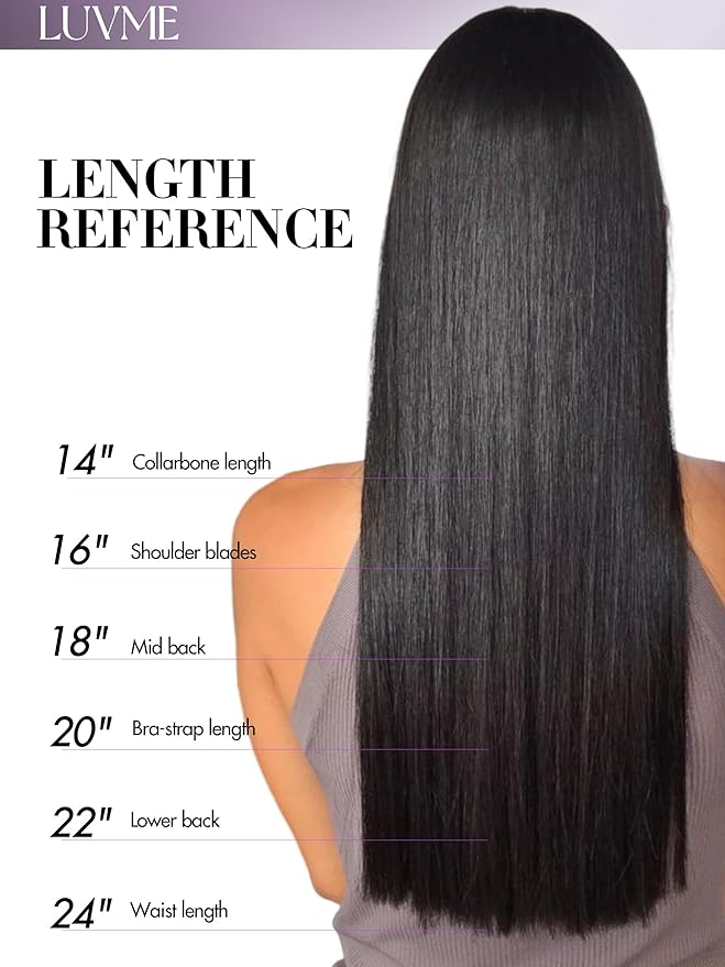 LUVME Tape in Hair Extensions Human Hair 22 Inch 110g 40pcs Silky Straight Natural Black Invisible Double Sided Tape Extensions