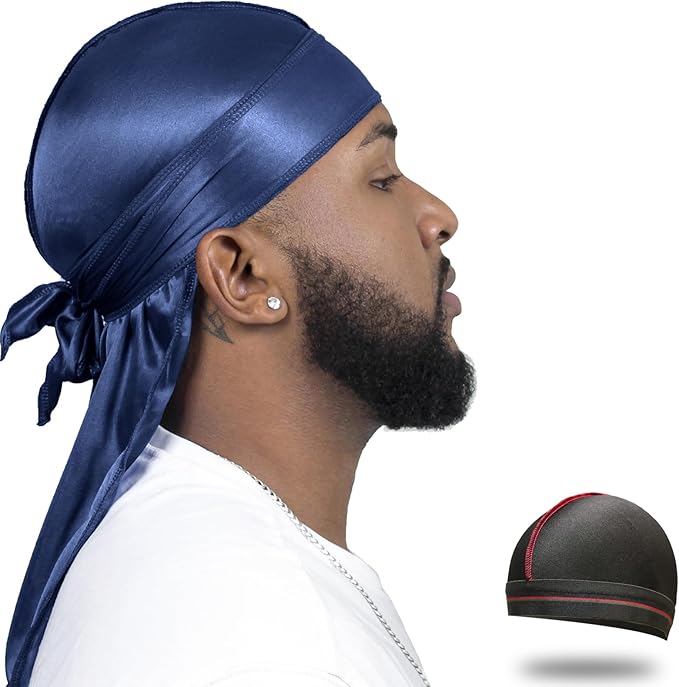 ForceWave Silky Durag for Men Wave Cap Satin Dorag for Men Women 360 Wave