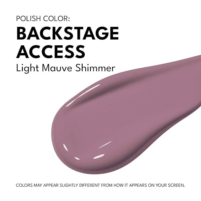 RC Red Carpet Manicure Fortify & Protect Light Mauve Shimmer Gel Polish for Strong, Healthy Nails - Infused with Vitamin A & Biotin - (Backstage Access) Led Nail Gel Color, 0.3 Fl Oz