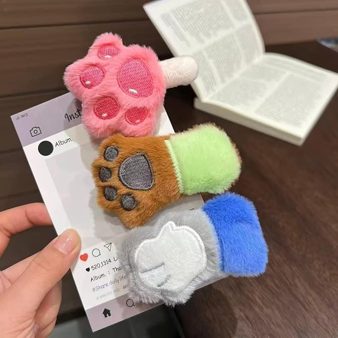 Cute Furry Hair Clips Plush Animal Design, Ears Scrunchies Set Ties for Women and Girls (Style A)