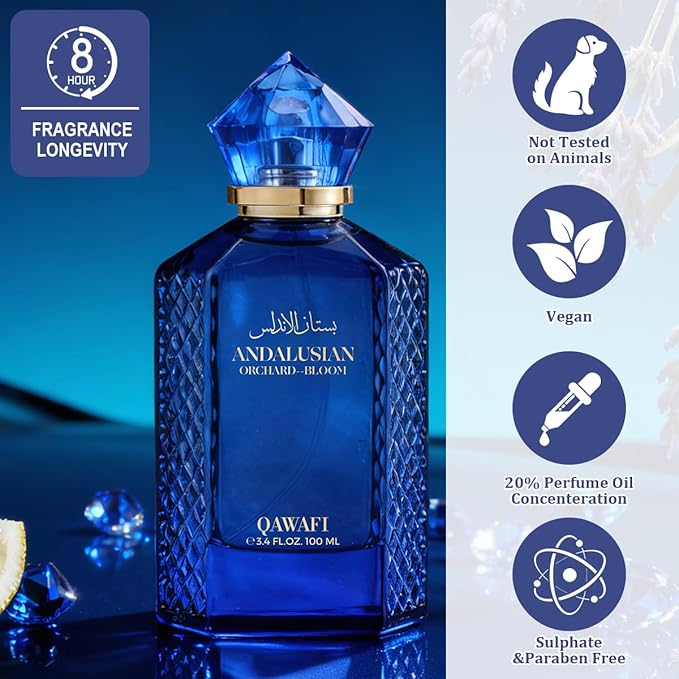 Andalusian Orchard - Bloom Eau De Parfum, Long-Lasting Woody Citrus Aromatic Perfume for Men - 100ml | 3.4 fl. oz + 2ml Samples