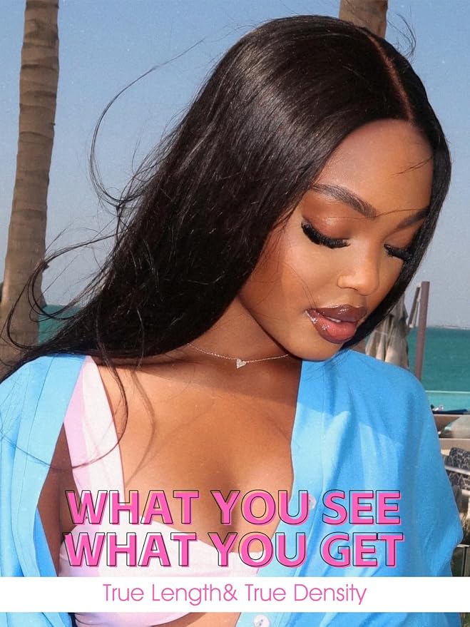 ORIGINAL QUEEN Straight Wear Go Glueless Wigs Human Hair Upgrade 9x6 T-Part Pre Cut Lace Straight Wig Pre-Plucked Flip Over Beginner Friendly Wear Go Drawstring Wig 180% Density 20 Inch